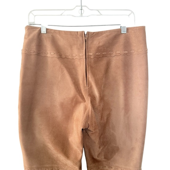 Danier Leather Suede Tan Brown Pants Size 8 Straight Leg Western - Picture 8 of 16
